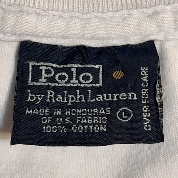 Polo by Ralph Lauren Cotton Crewneck Short Sleeve Shirt, White | L - Picture 5 of 6